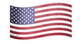 American flag waving, vintage USA flag