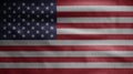 American flag waving on wind. Close up of USA banner blowing soft silk Royalty Free Stock Photo