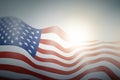 American flag waving in the wind Royalty Free Stock Photo