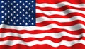 American flag waving in the wind isolated USA Royalty Free Stock Photo