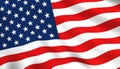 American flag waving in the wind isolated USA Royalty Free Stock Photo