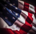 American flag waving in the wind. vertical banner. Flag Day July 4th. National Flag Day.