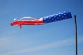 American flag windy wind sock blue sky Royalty Free Stock Photo