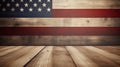 American flag, wood background, AI generated Royalty Free Stock Photo