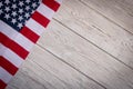 American flag on a wooden background. The concept of freedom and patriotism Royalty Free Stock Photo