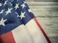 The American flag on a wooden background. Happy Independence Day, July 4, USA. Veterans & x27; Memorial Day. Royalty Free Stock Photo
