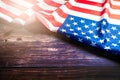 American Flag On Wooden Background For Martin Luther King Day And Presidents Day Anniversary