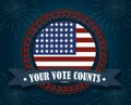 American flag your vote counts, politics voting and elections USA, make it count Royalty Free Stock Photo