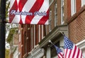 American flags and American Pride banners are seen all over the historical town of Easton