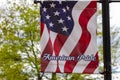 American flags and American Pride banners are seen all over the historical town of Easton, Maryland.