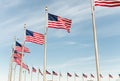 American flags on the blue sky Royalty Free Stock Photo