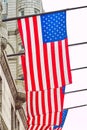 American Flags on the building, Washington DC Royalty Free Stock Photo