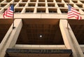 American flags fly on the J. Edgar Hoover F.B.I. Building in Washington, D.C. Royalty Free Stock Photo