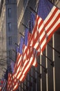 American Flags Hung From Building, Pennsylvania Avenue, Washington, D.C. Royalty Free Stock Photo