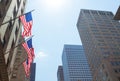 American flags in New York City Royalty Free Stock Photo