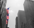 American flags in New York City Royalty Free Stock Photo