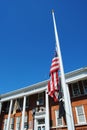 American Flag, Half Staff, Half Mast, Rutherford, NJ, USA Royalty Free Stock Photo