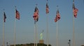 American Flags And Statue Of Liberty