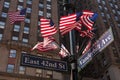 American Flags on street sign Royalty Free Stock Photo