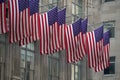 American flags in 5th avenue new york city Royalty Free Stock Photo