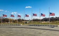 American Flags with US Capitol on background - Washington, D.C., USA Royalty Free Stock Photo