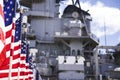 USS Missouri battleship in Pearl Harbor Royalty Free Stock Photo