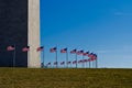 American flags at the Washington Monument Royalty Free Stock Photo