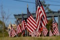 American Flags Wave In The Wind During The Veterans Memorial Celebration Weekend Royalty Free Stock Photo