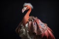 American flamingo in baroque dress, concept of Avian anthropology, created with Generative AI technology