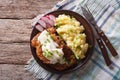 American food: Country Fried Steak and White Gravy horizontal to