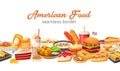 American food seamless pattern border Royalty Free Stock Photo