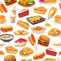 American food seamless pattern Royalty Free Stock Photo