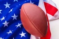 American football on American old glory flag Royalty Free Stock Photo