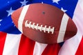 American football on American old glory flag Royalty Free Stock Photo