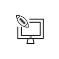 American football annotation icon vector sign and symbol isolated on white background, American football annotation logo concept Royalty Free Stock Photo