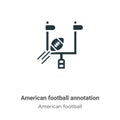 American football annotation vector icon on white background. Flat vector american football annotation icon symbol sign from