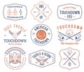 American football badges and crests vol 2 colored Royalty Free Stock Photo