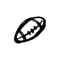 American football ball - black sketch. gridiron