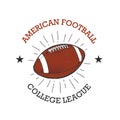 American football ball emblem design, rugby sign