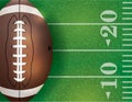 American Football Ball and Field Illustration Royalty Free Stock Photo