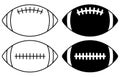 American football ball flat icons set. Vector illustration Royalty Free Stock Photo