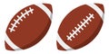 American football ball flat icons set. Vector illustration Royalty Free Stock Photo