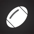 American football ball icon on black background for graphic and web design, Modern simple vector sign. Internet concept. Trendy Royalty Free Stock Photo