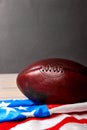 American football ball and old glory flag Royalty Free Stock Photo