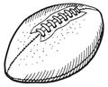 American football ball sketch. Sport game icon