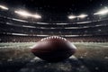 American football ball is on stadium sport AI generated Royalty Free Stock Photo