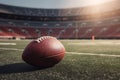 American football ball is on stadium sport AI generated Royalty Free Stock Photo