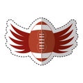 American football balloon with wings icon