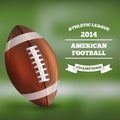 American Football on Blured Background. Vector