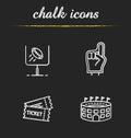 American football chalk icons set Royalty Free Stock Photo